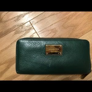 Michael Kors Leather Wallet, Forest Green
